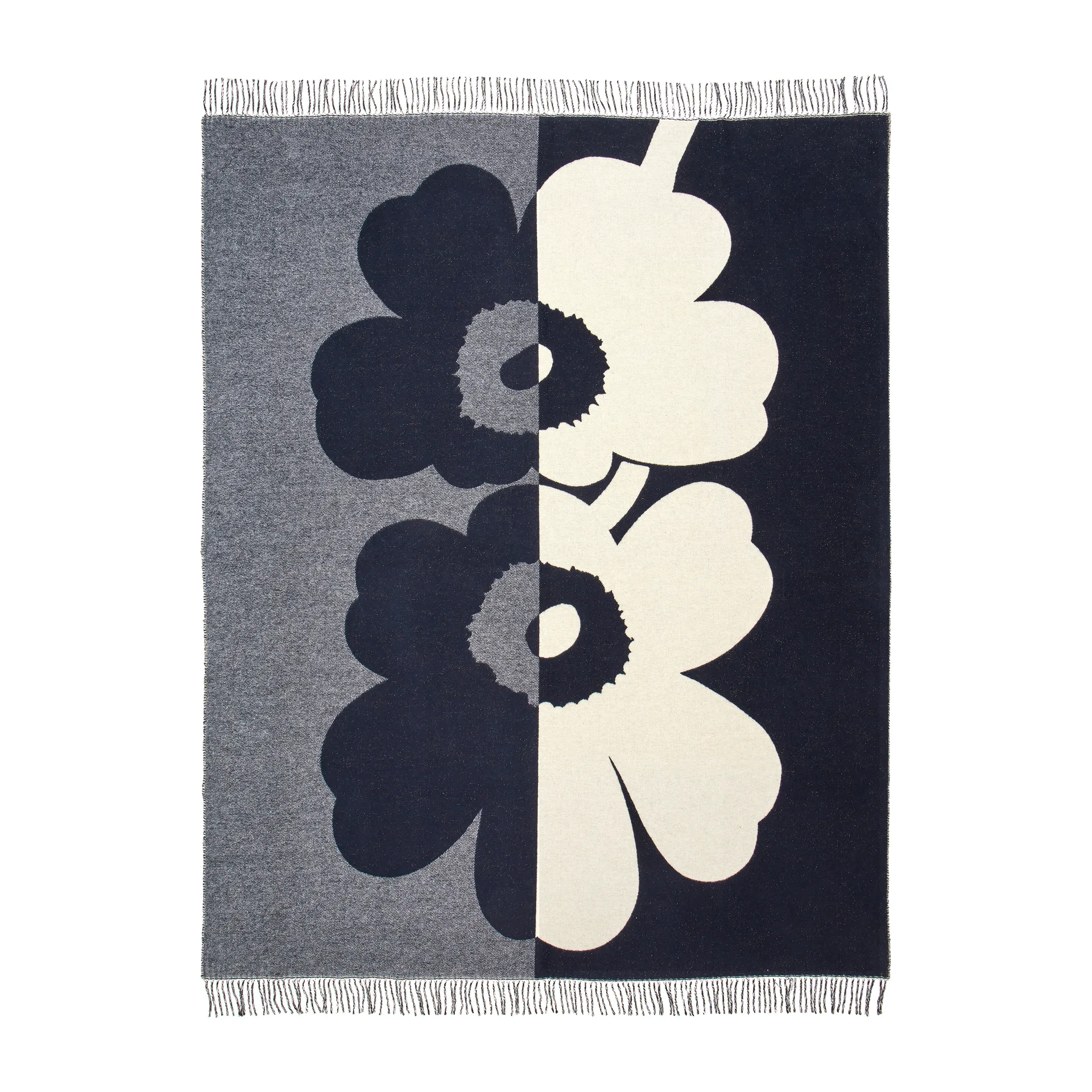 Manta Suur Unikko 130x170 cm, azul oscuro-arena-offwhite-oro Marimekko