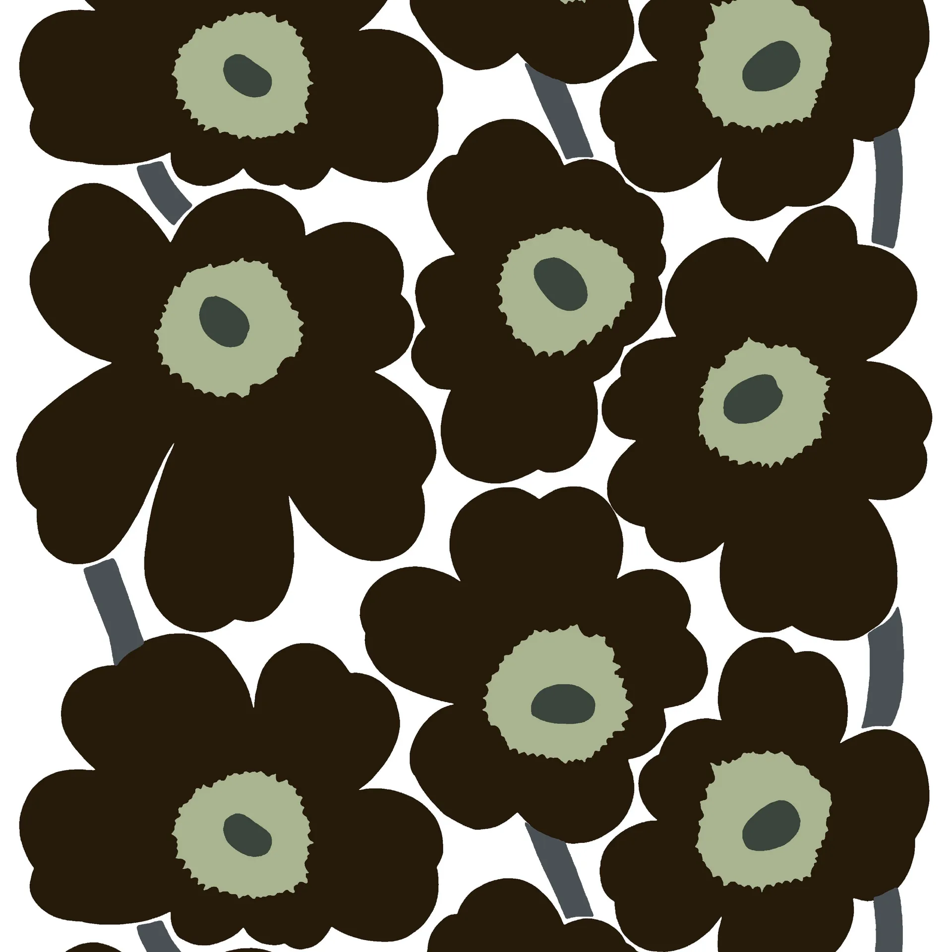 Mantel de hule Unikko, negro Marimekko