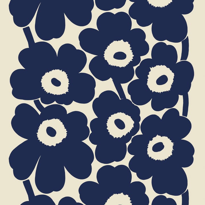 Mantel de lino Unikko 140x280 cm - Beige-azul oscuro - Marimekko