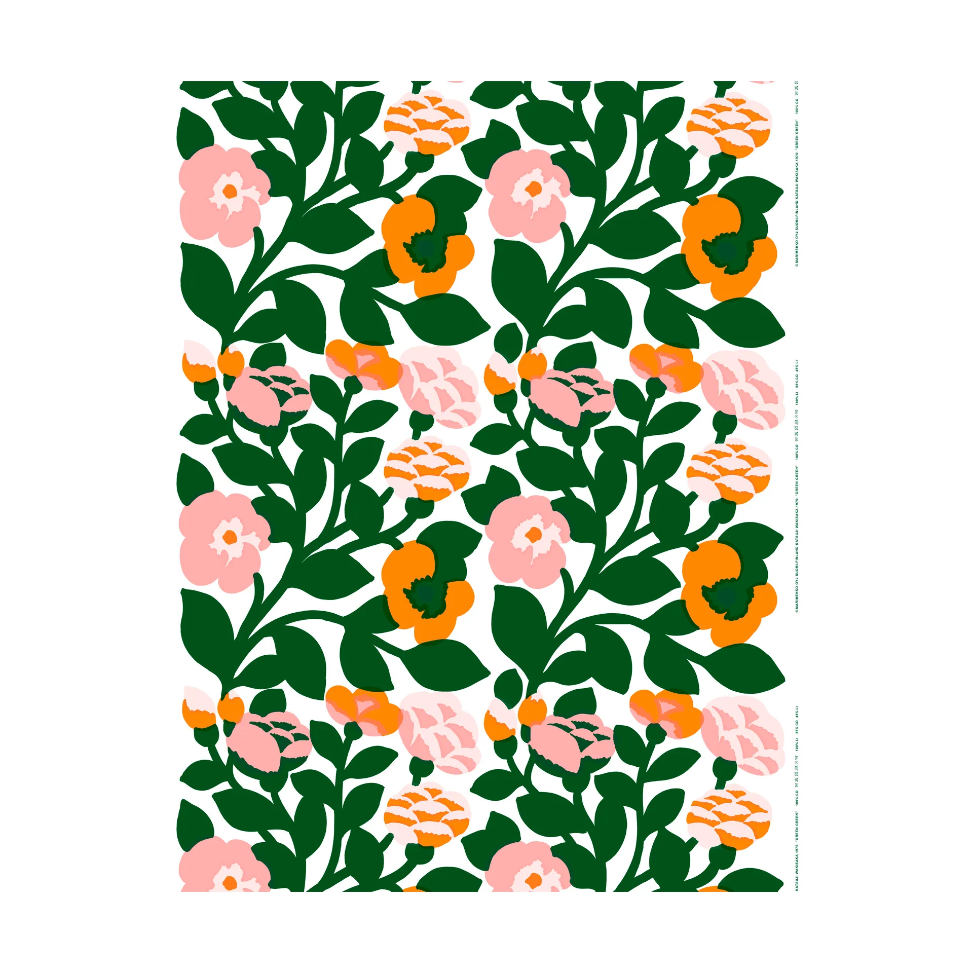 Mantel Green green, Verde-naranja Marimekko