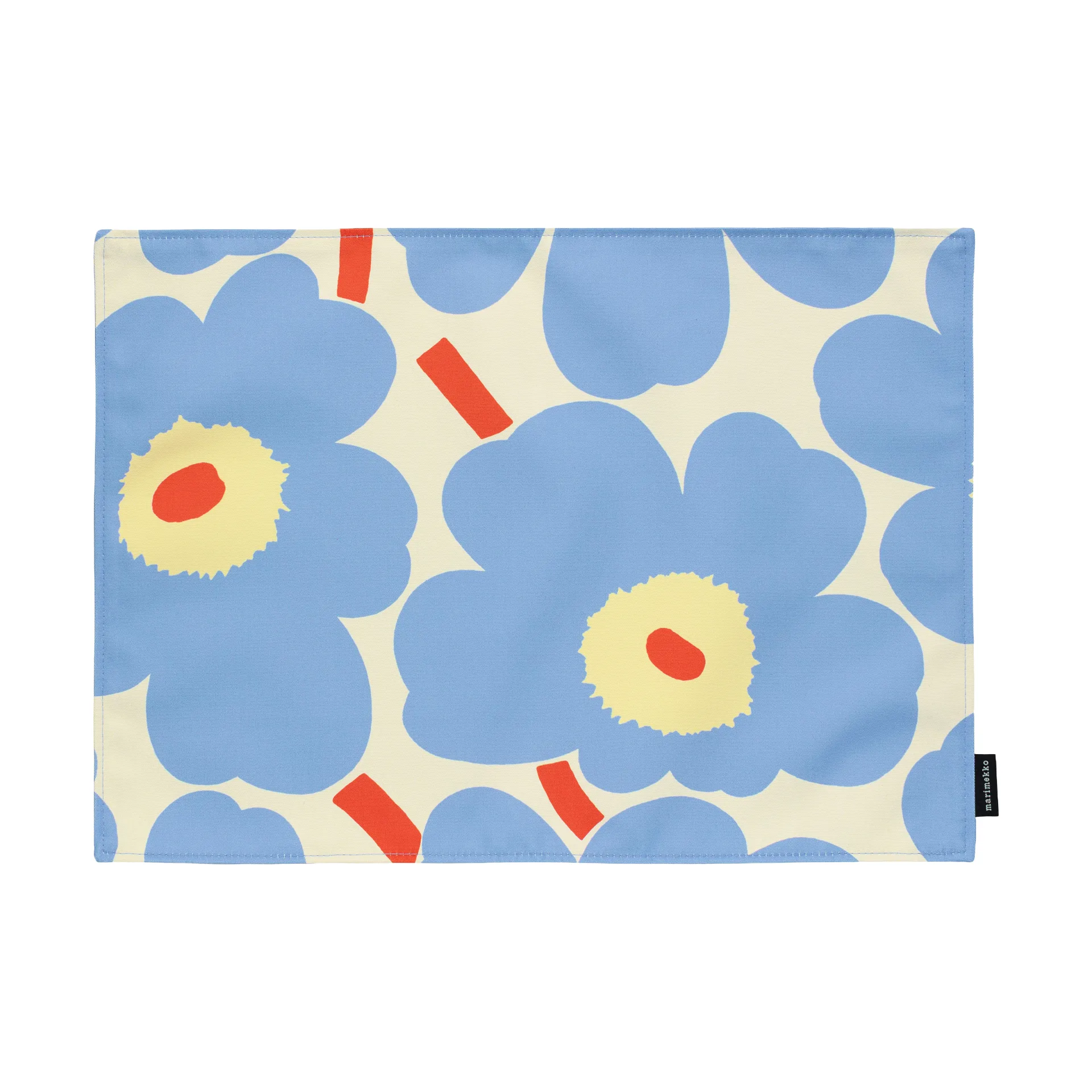 Mantel individual Pieni Unikko, Off white-light blue-melon-orange red, 31x42 cm Marimekko