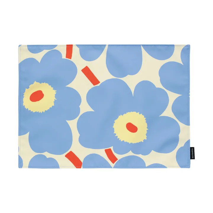 Mantel individual Pieni Unikko - Off white-light blue-melon-orange red, 31x42 cm - Marimekko