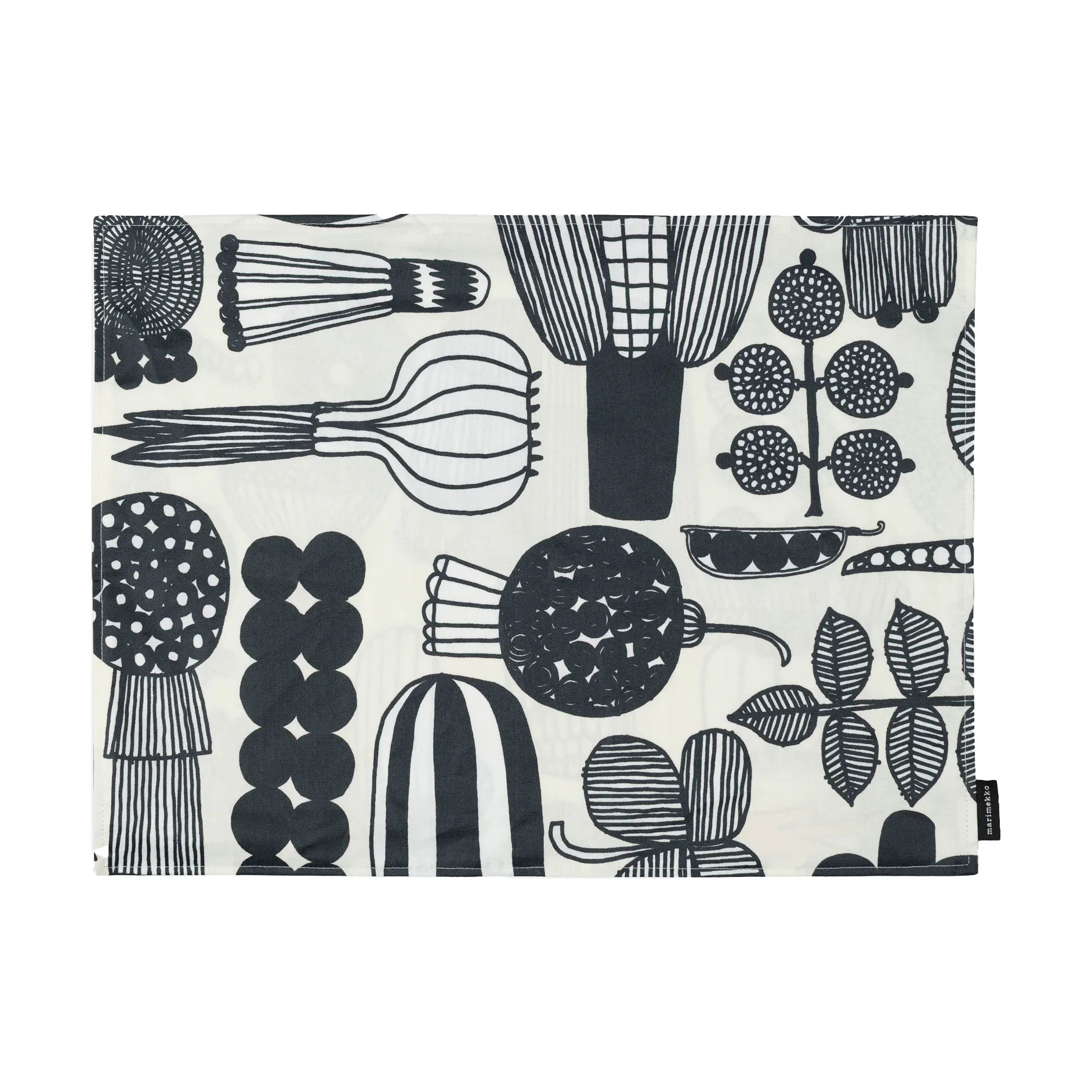 Mantel individual Puutarhurin parhaat 31x42 cm, White-black-orange Marimekko