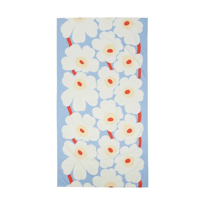 Mantel Unikko - Light blue-off white-melon-orange red, 135x250 cm - Marimekko
