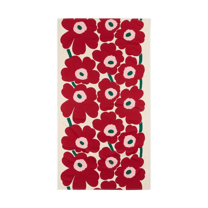 Mantel Unikko - Off white-cranberry-rose, 135x250 cm - Marimekko