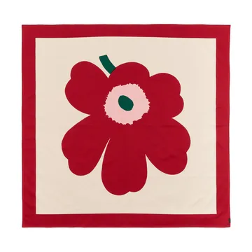 Mantel Unikko - Off white-cranberry-rose, 140x140 cm - Marimekko