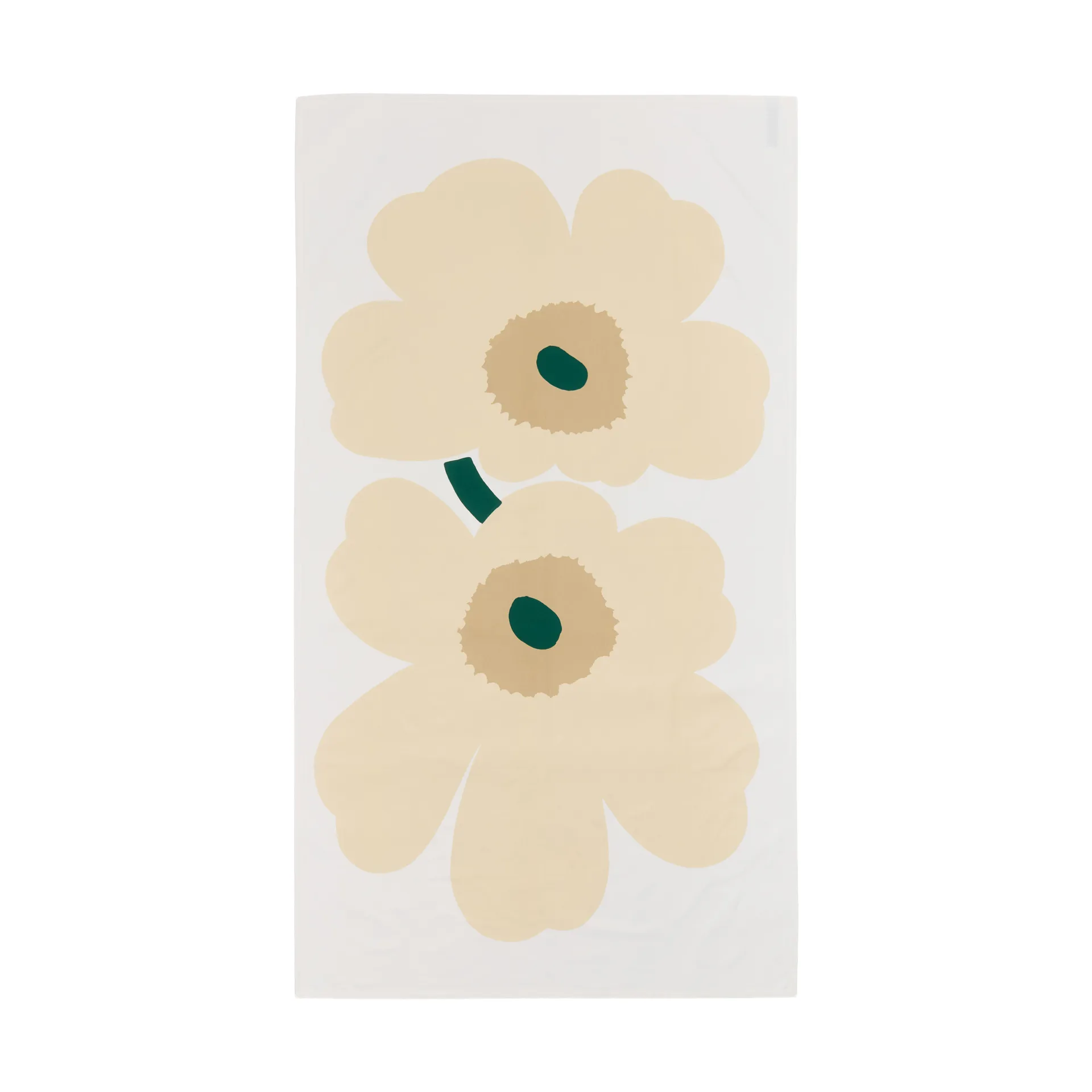 Mantel Unikko, White-hay-sand-emerald Marimekko