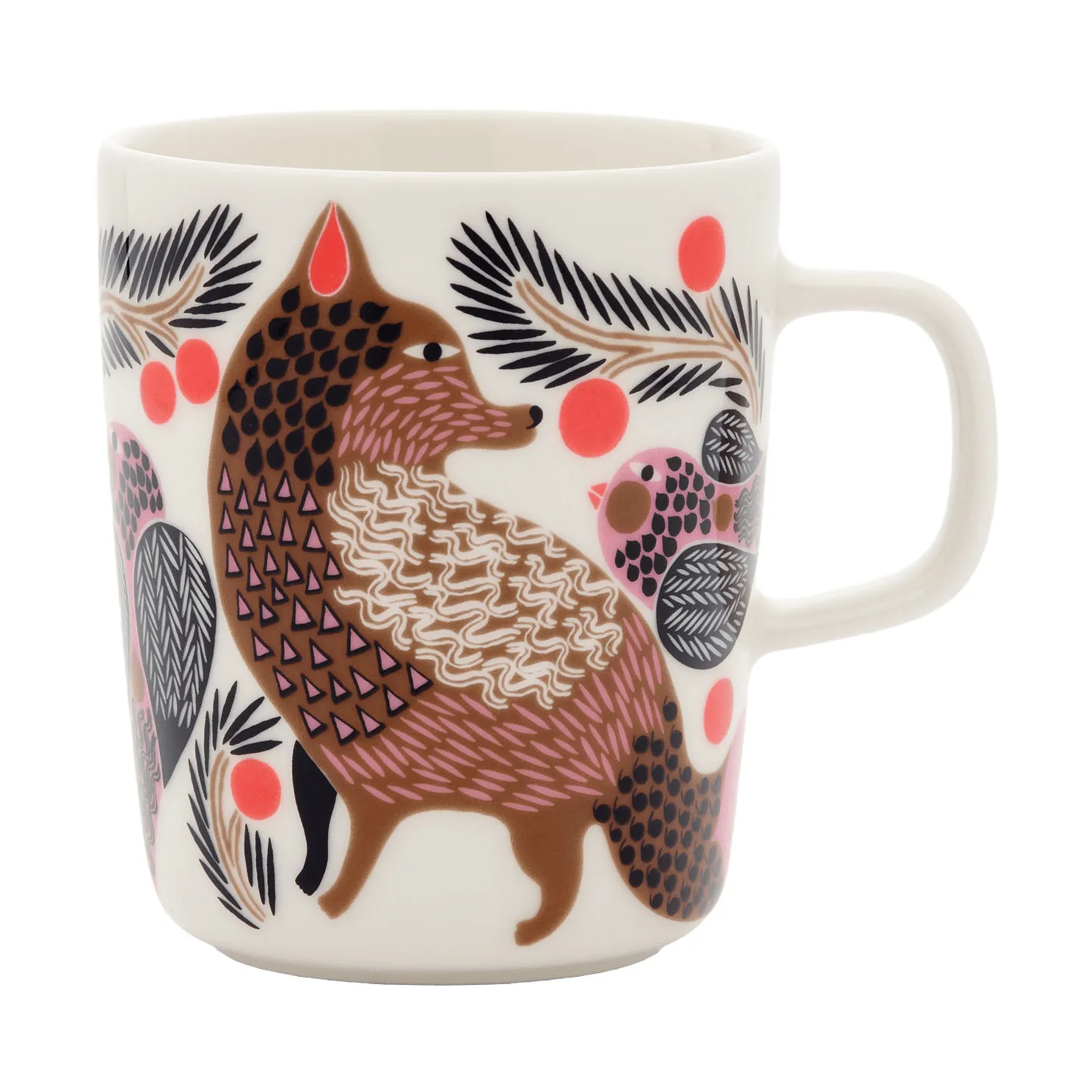 Mug Oiva Ketunmarja 25 cl, White-bronze-pink-petrol Marimekko