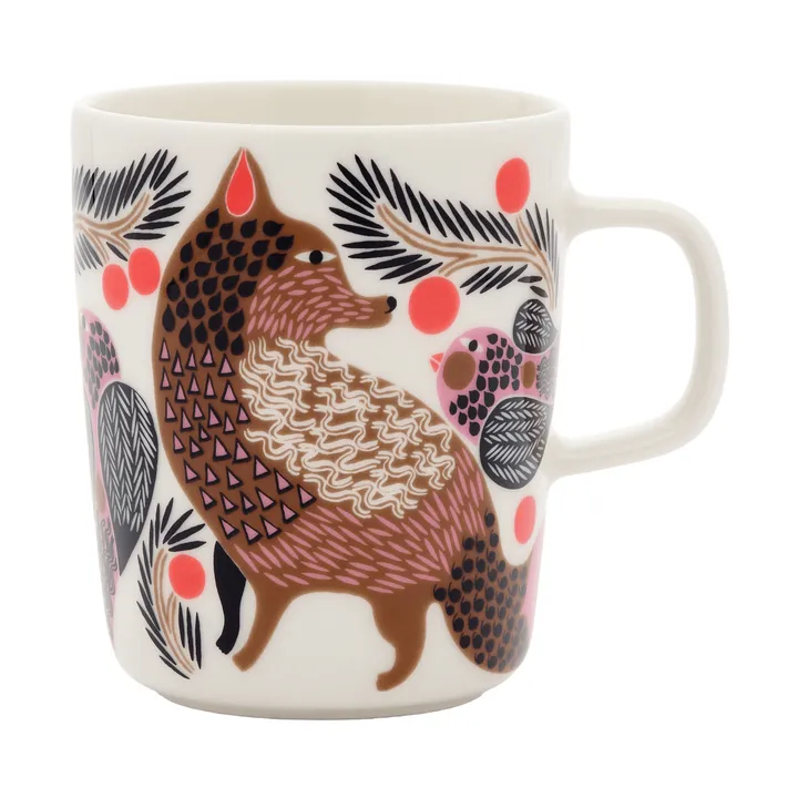 Mug Oiva Ketunmarja 25 cl - White-bronze-pink-petrol - Marimekko