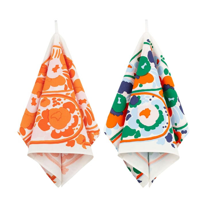 Paño de cocina Karuselli 43x70 cm 2 piezas - White-orange-blue-emerald - Marimekko