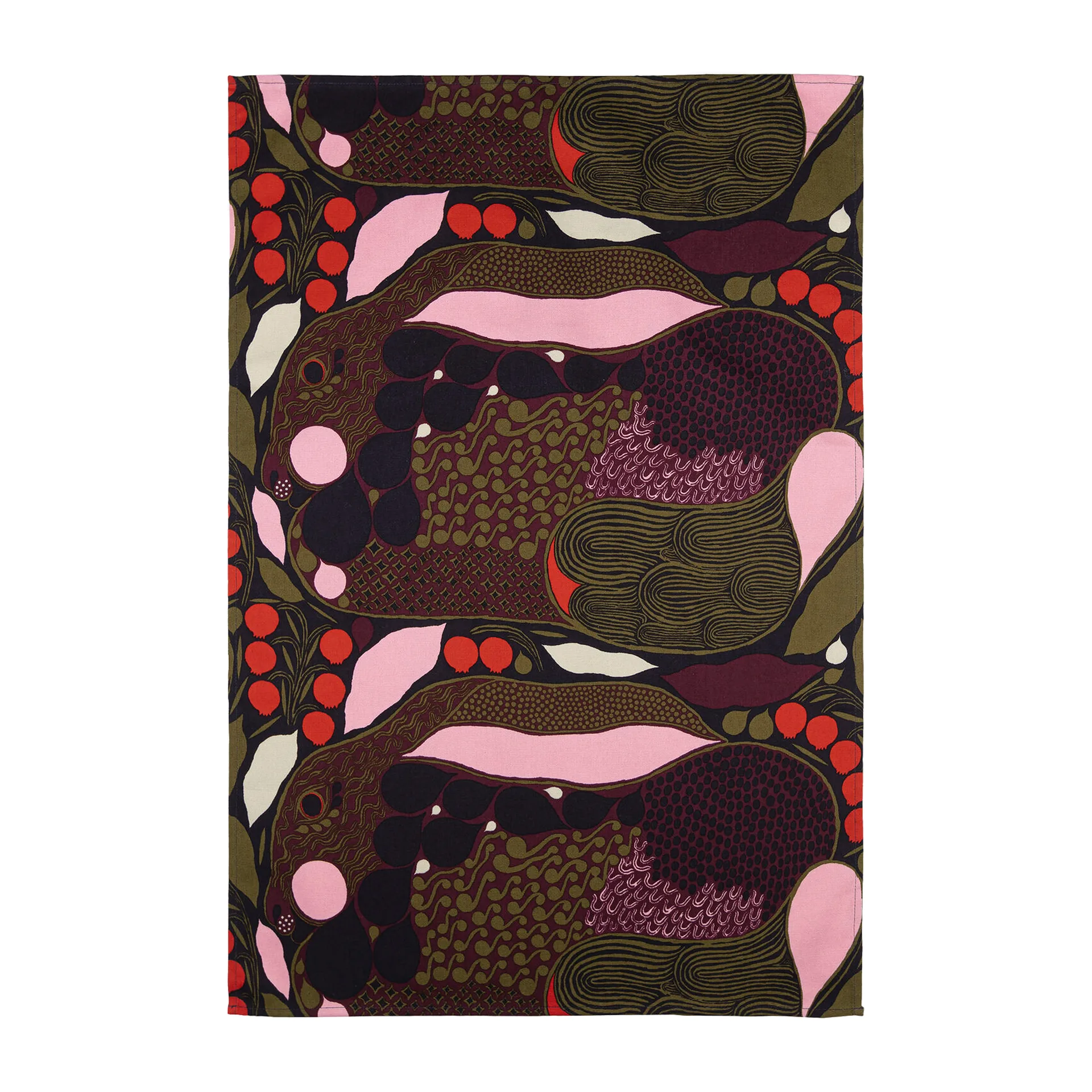 Paño de cocina Pieni Rusakko 43x70 cm, Rosa-marrón Marimekko