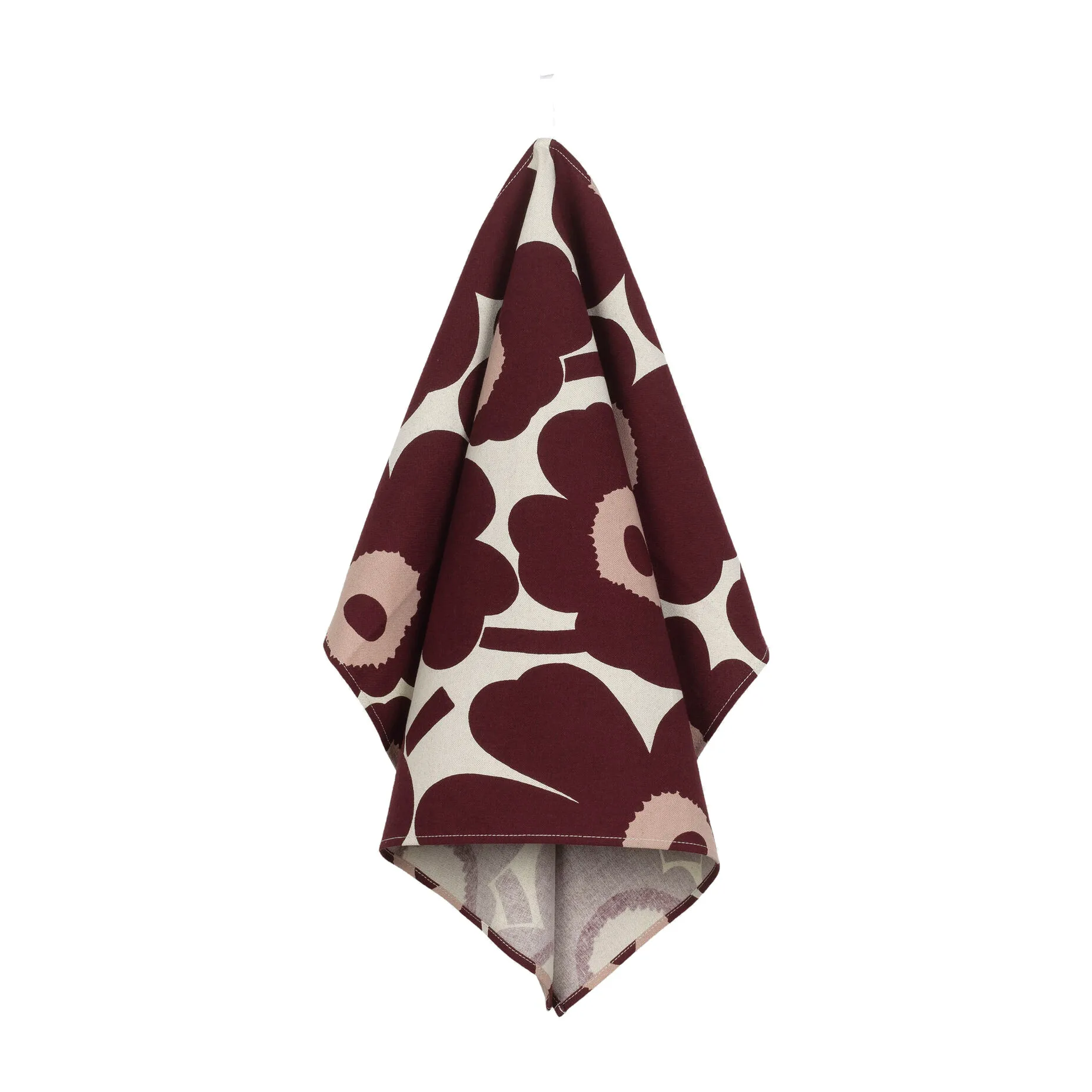Paño de cocina Pieni Unikko 43x70 cm, cotton-burgundy-pink Marimekko