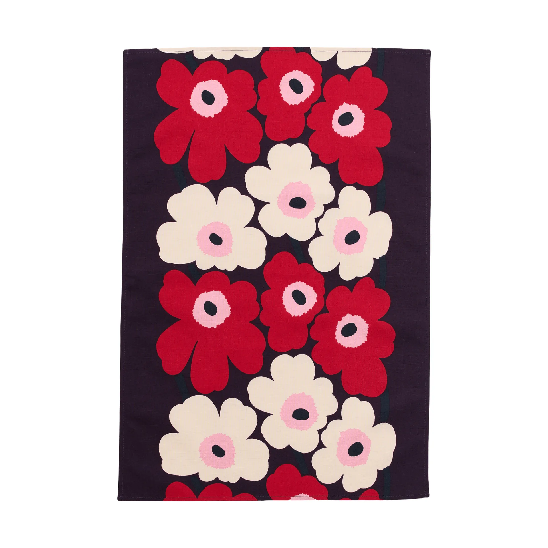 Paño de cocina Unikko 47x70 cm, Plum-cranberry-off white-rose Marimekko