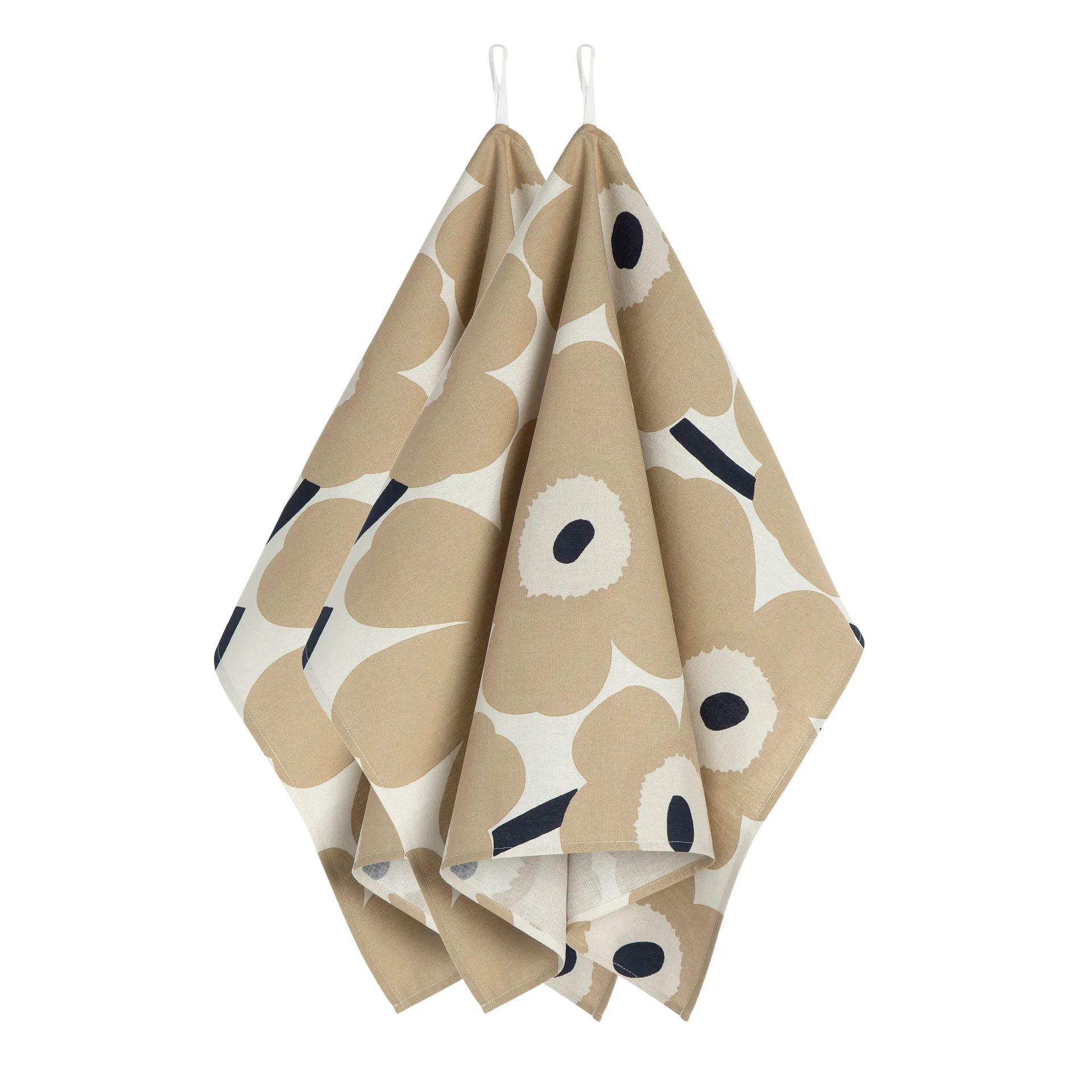 Paños de cocina Pieni Unikko 2-pack, Off white-beige-azul Marimekko