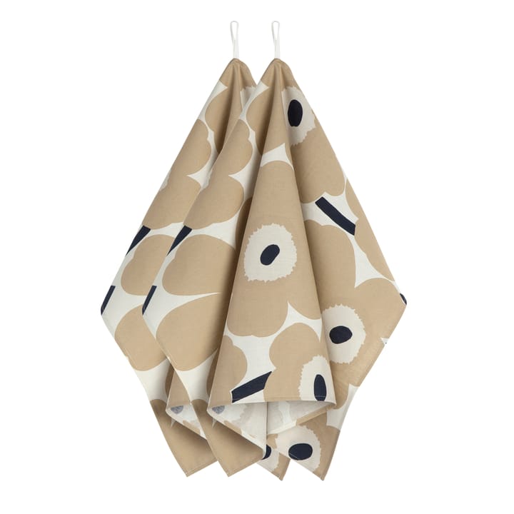 Paños de cocina Pieni Unikko 2-pack - Off white-beige-azul - Marimekko