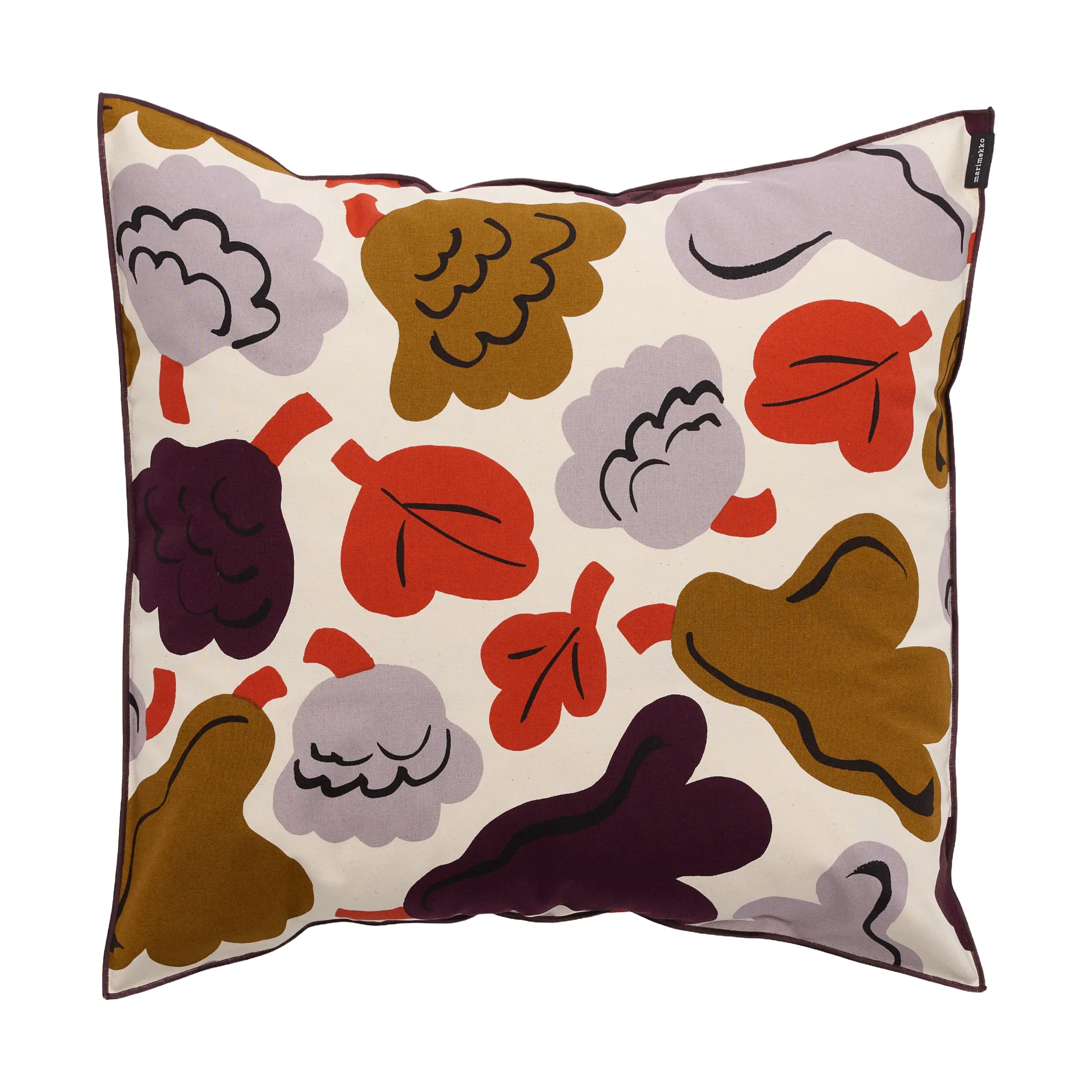 Pieni Kukasta Kukkaan funda de cojín, Hay-plum-bronze-terracotta, 50x50 cm Marimekko