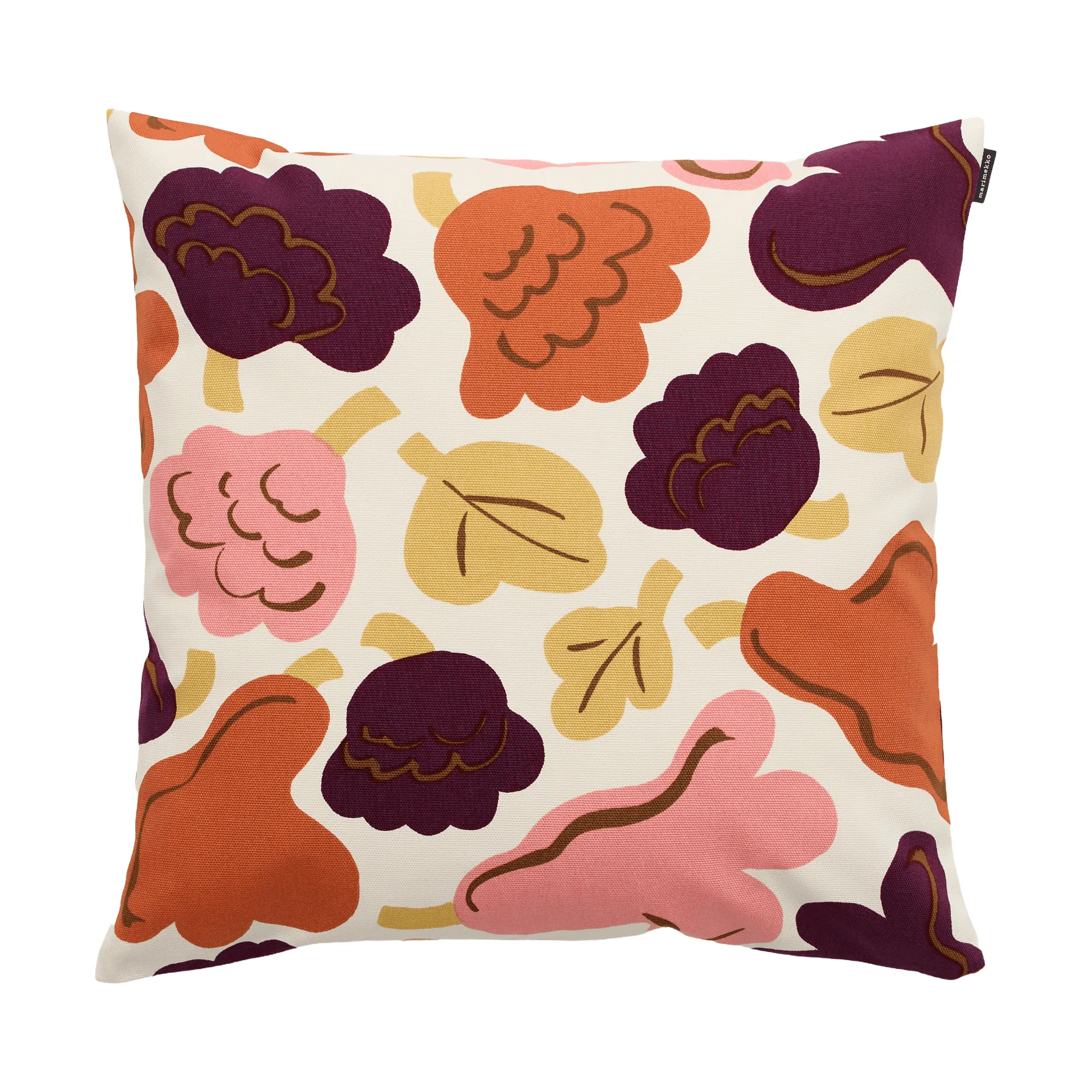 Pieni Kukasta Kukkaan funda de cojín, Off white-plum-pink-terracotta, 50x50 cm Marimekko