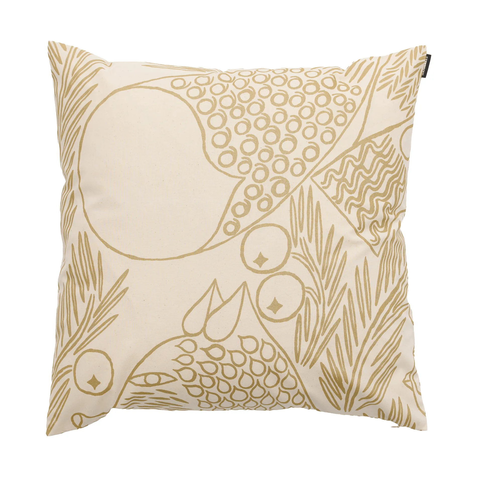 Piirto Ketunmarja funda de cojín, Off white-dorado, 50x50 cm Marimekko