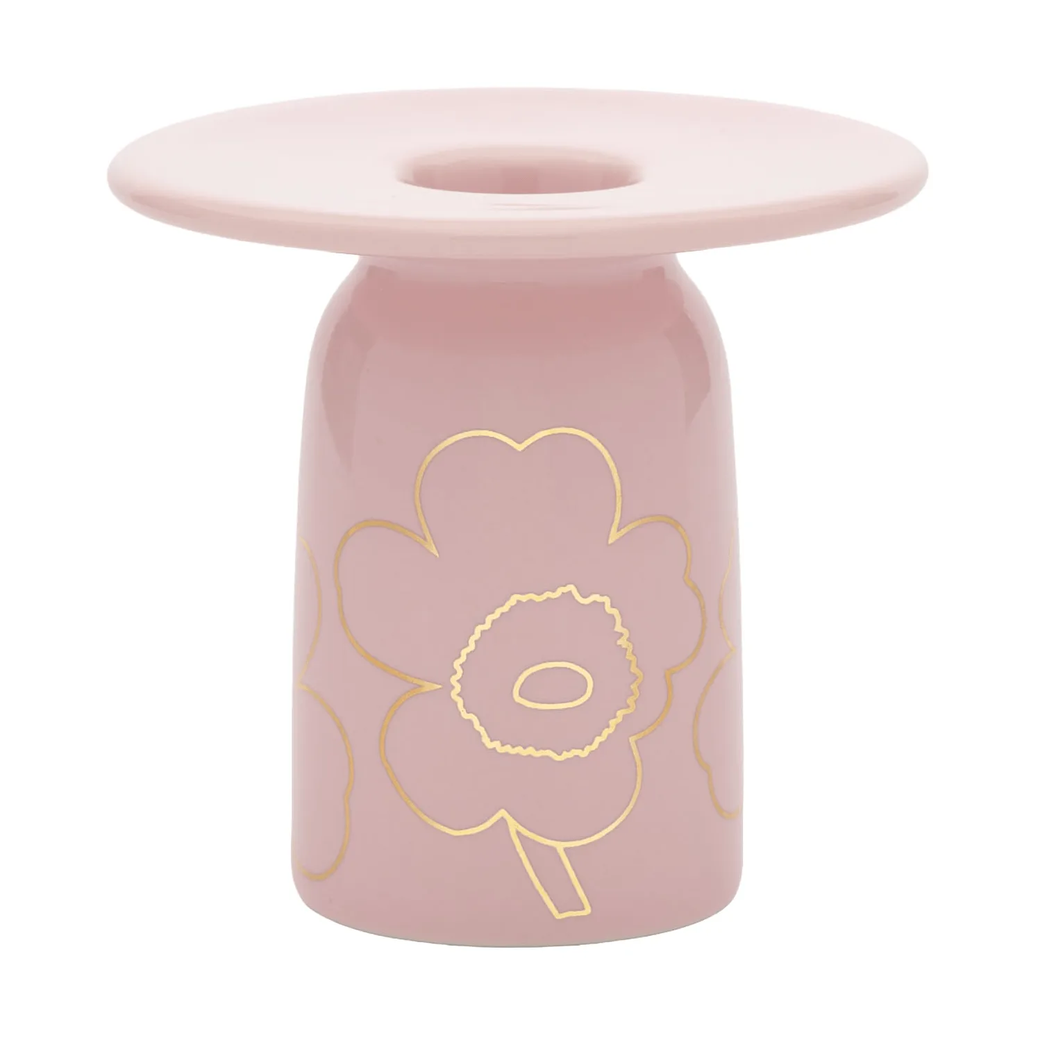 Piirto Unikko candelabro, Rosa-dorado Marimekko