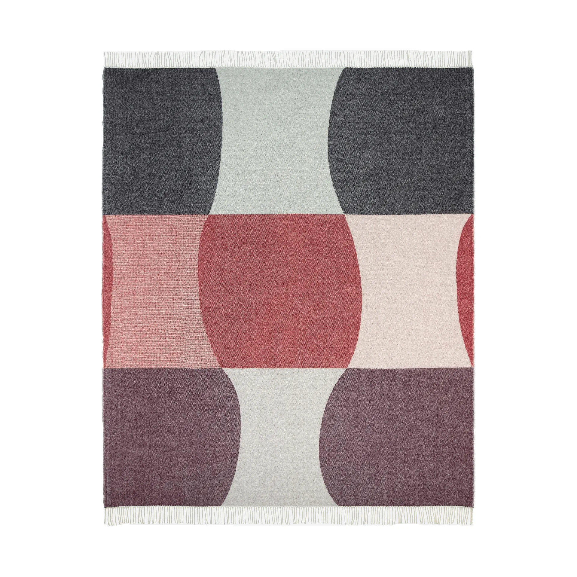 Plaid Sambara 140x180 cm, Off white-red-brown Marimekko