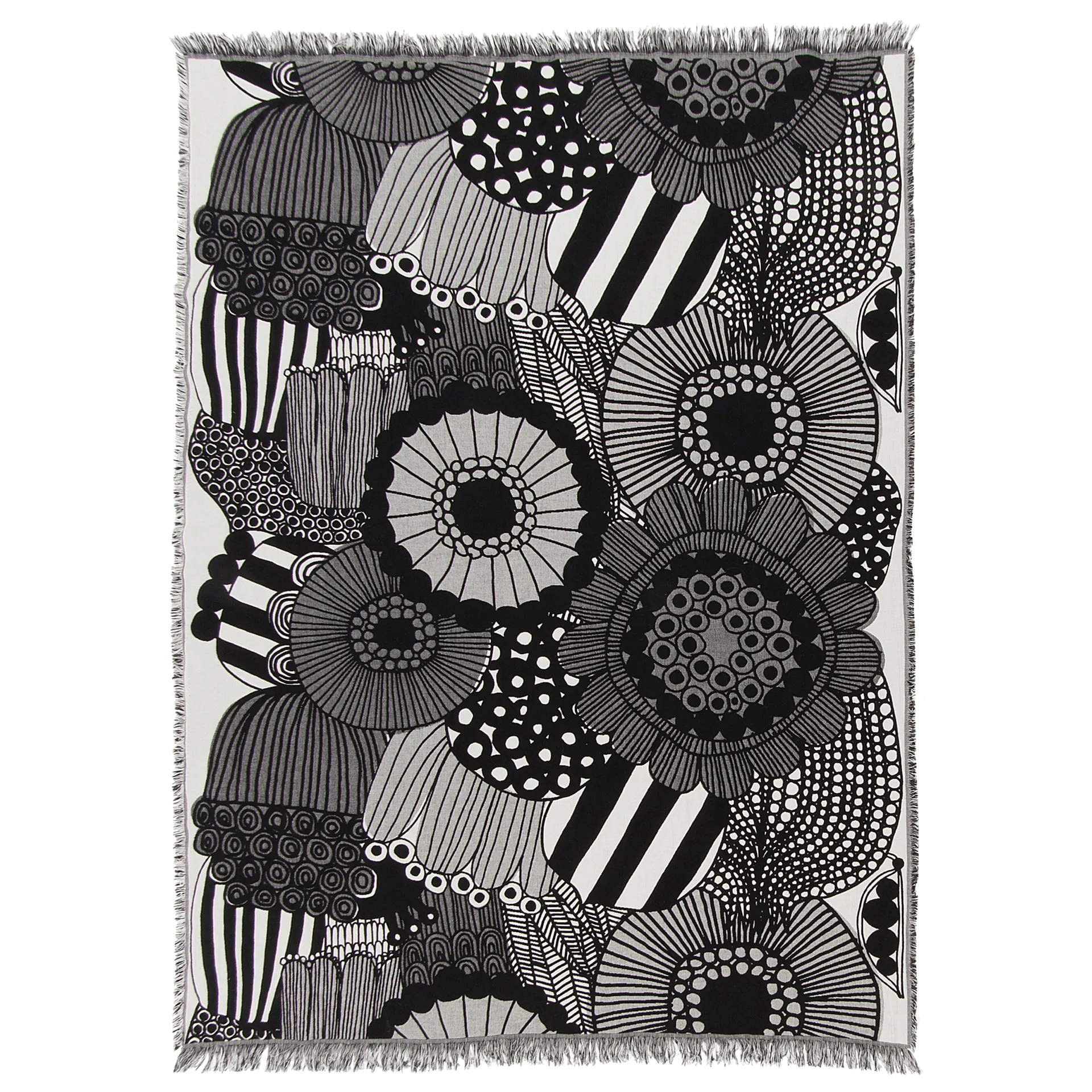 Plaid Siirtolapuutarha 130x180 cm, Off white-negro Marimekko