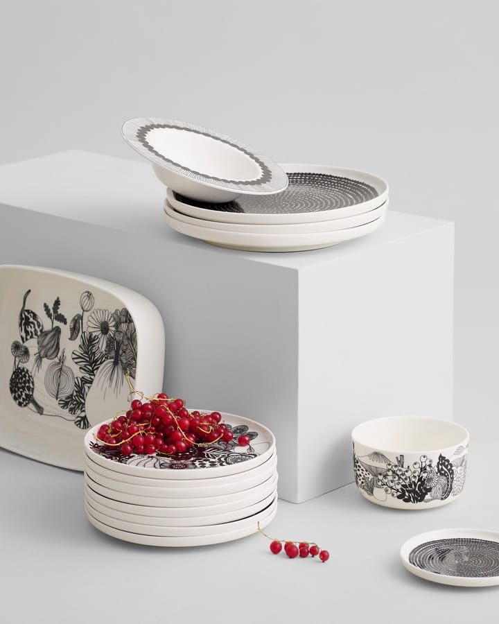 Plato hondo Siirtolapuutarha Ø20 cm, negro-blanco Marimekko