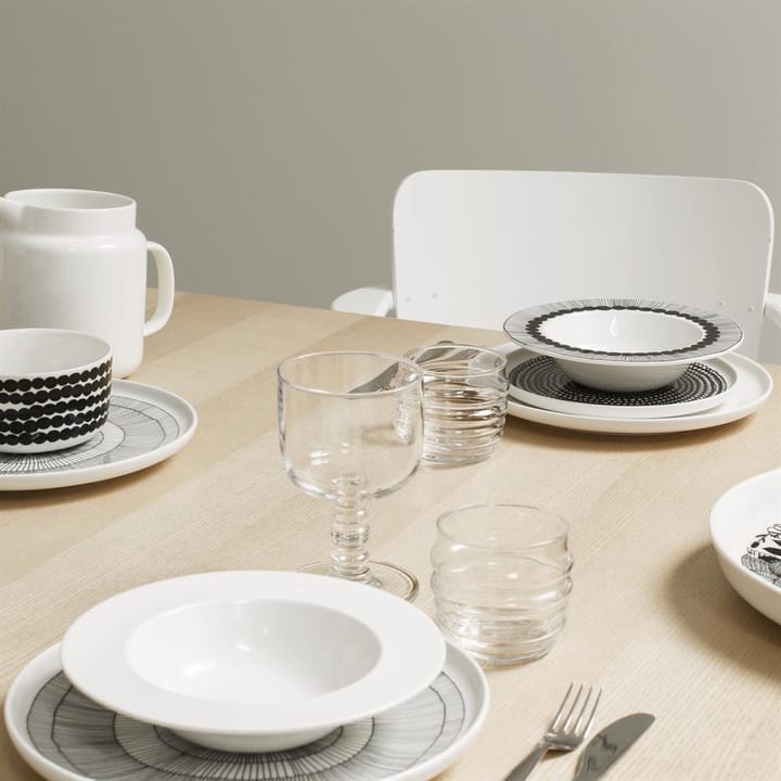 Plato hondo Siirtolapuutarha Ø20 cm, negro-blanco Marimekko