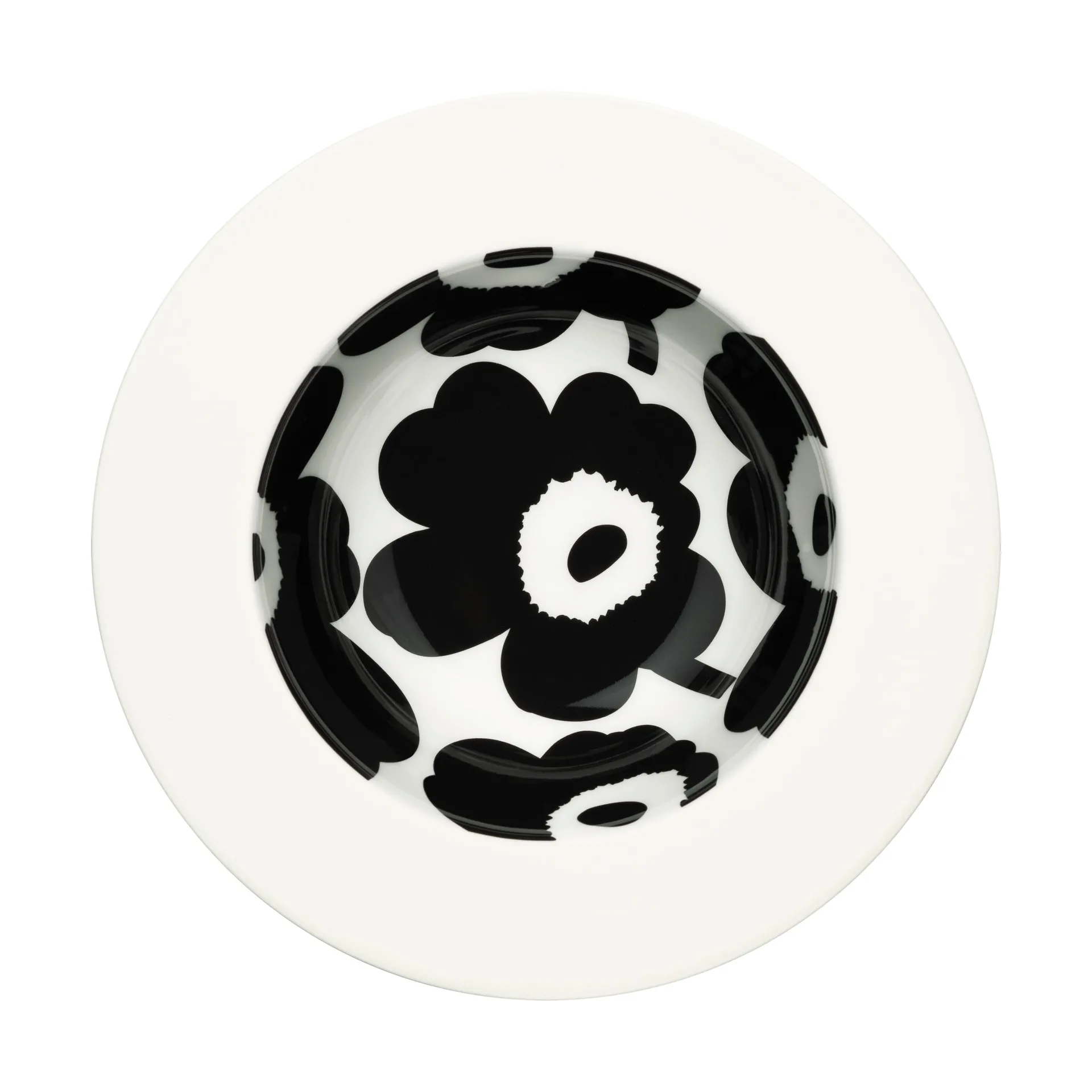 Plato hondo Unikko Ø20 cm, White-black Marimekko