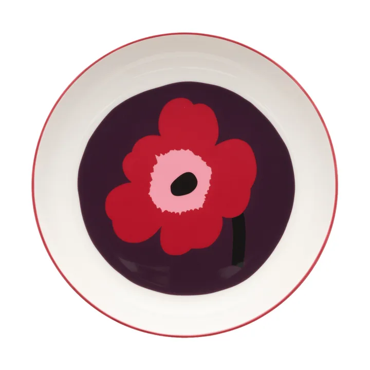 Plato hondo Unikko Ø20,5 cm - Blanco-ciruela-arándano-rosa - Marimekko