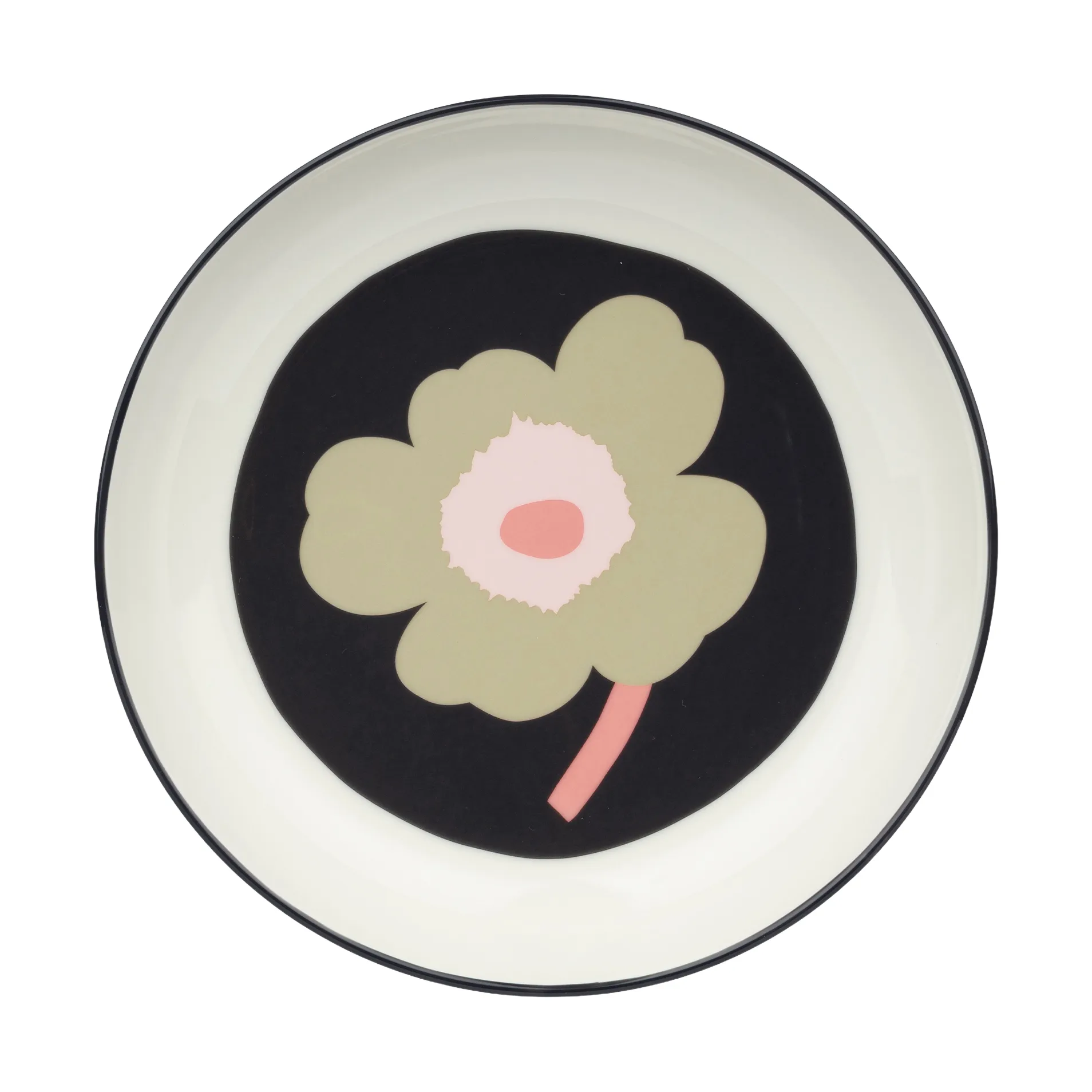 Plato hondo Unikko Ø20,5 cm, Off white-charcoal-sand-pink Marimekko