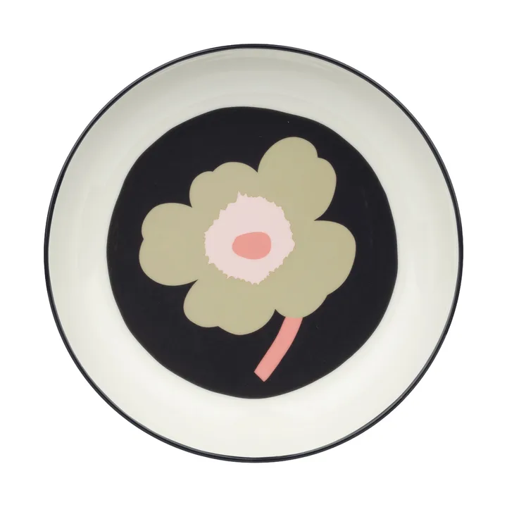 Plato hondo Unikko Ø20,5 cm - Off white-charcoal-sand-pink - Marimekko