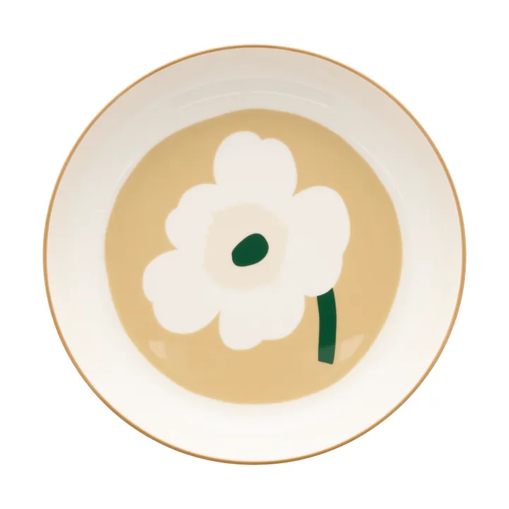 Plato hondo Unikko Ø20,5 cm - White-beige-light sand-dark green - Marimekko