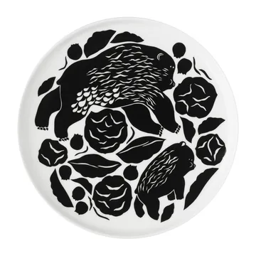 Plato Karhuemo Ø20 cm - blanco-verde oscuro - Marimekko
