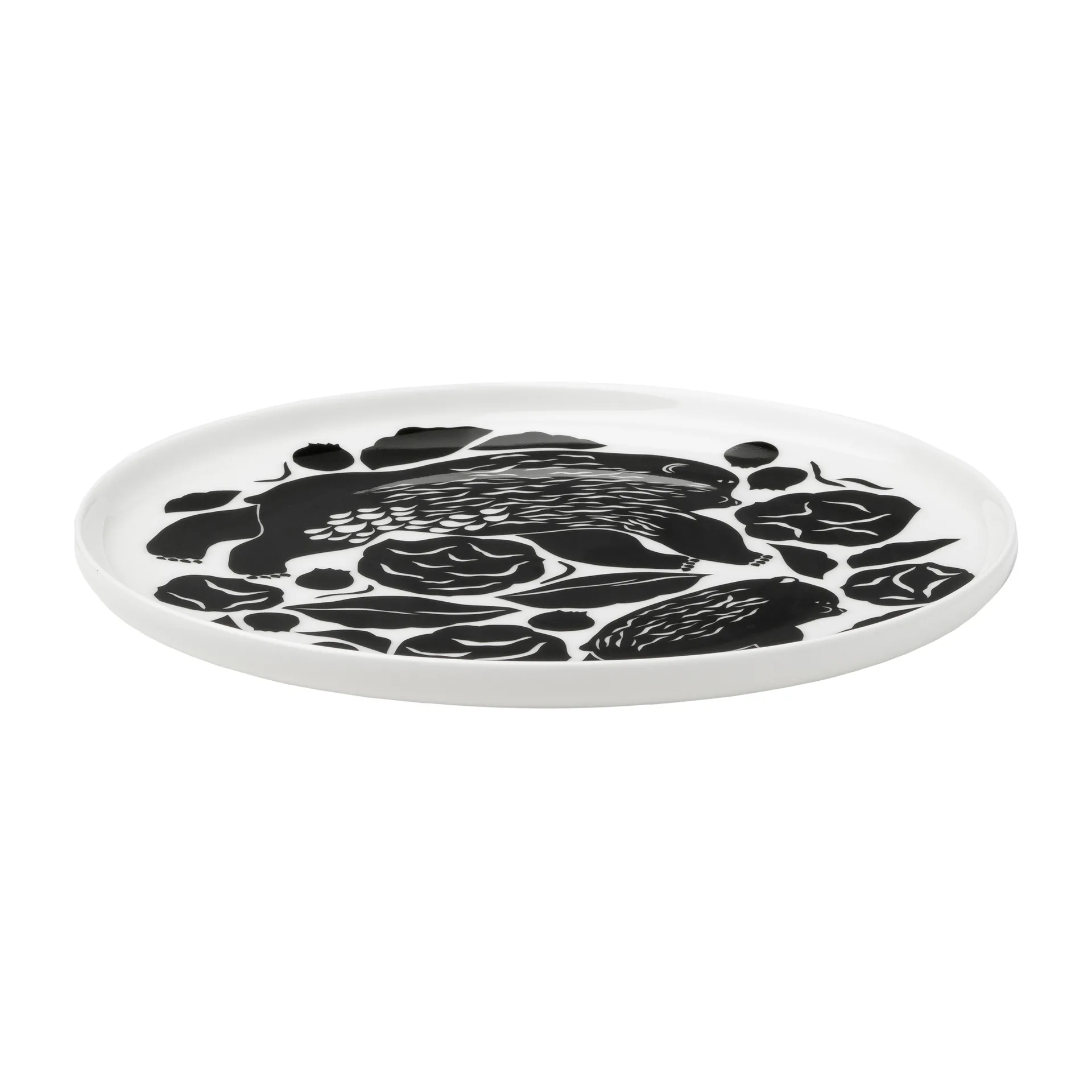 Plato Karhuemo Ø20 cm, blanco-verde oscuro Marimekko