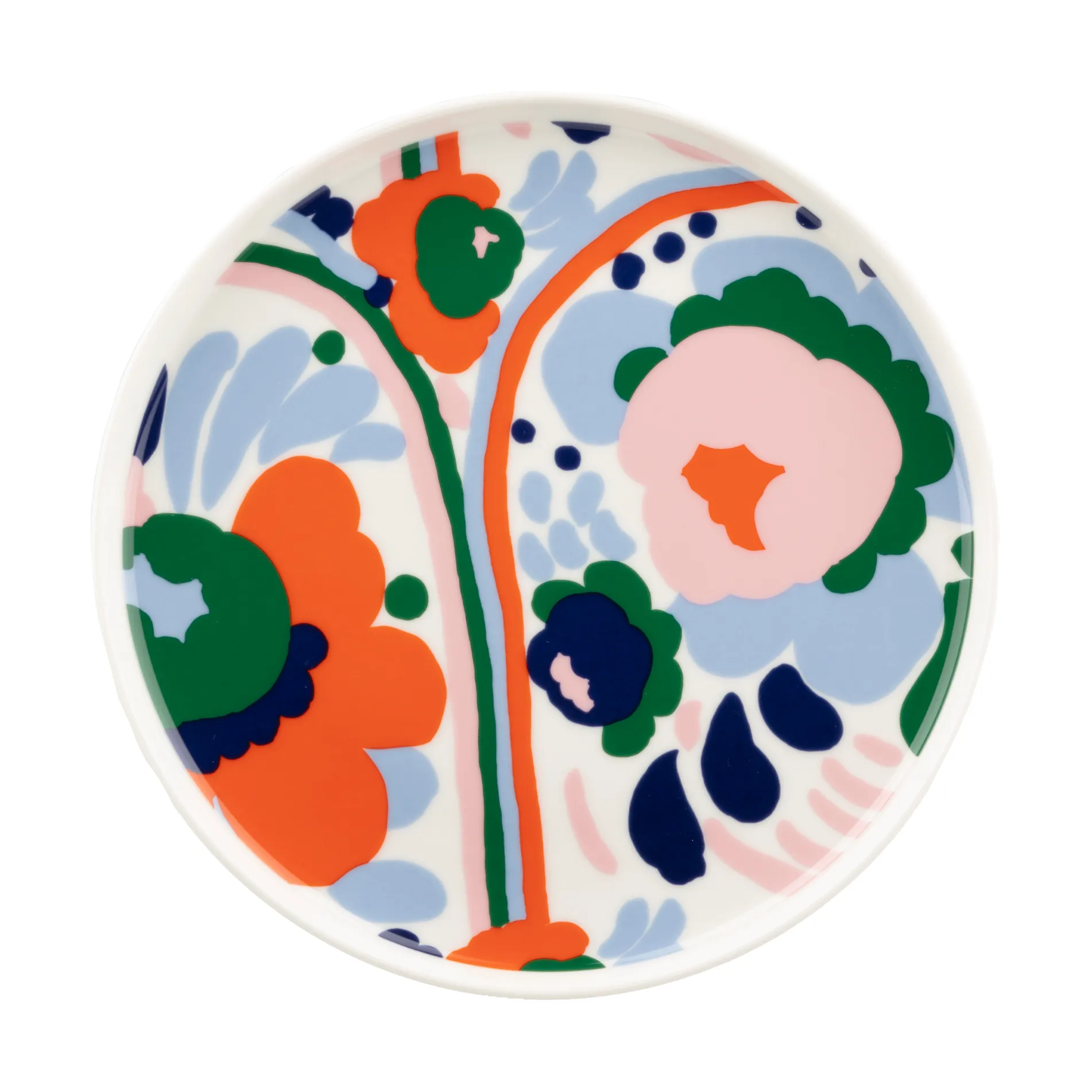 Plato Karuselli Ø20 cm, White-d blue-orange-light pink Marimekko