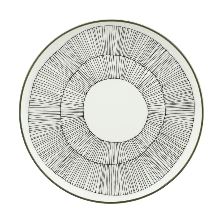 Plato Kukat Puhkeavat Ø20 cm - Blanco-verde bosque-negro - Marimekko
