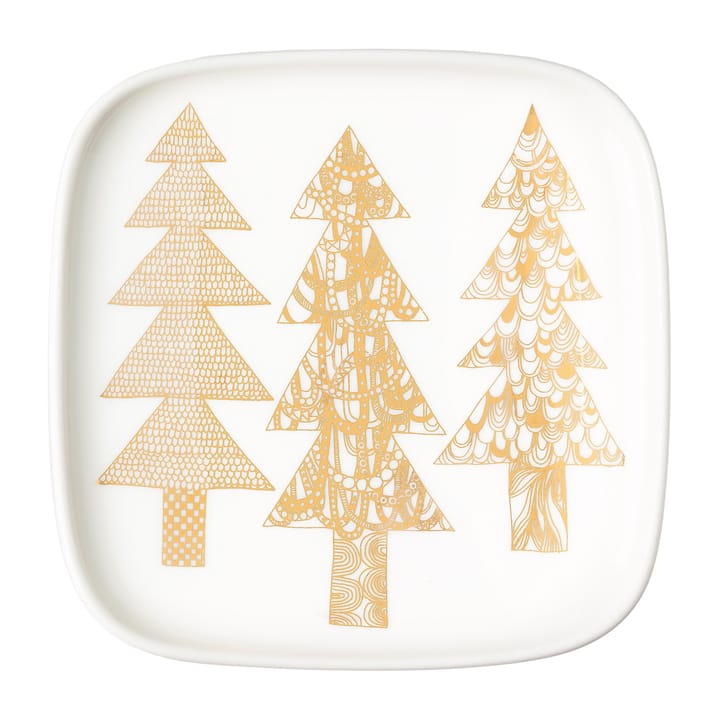 Plato Kuusikossa 10x10 cm, blanco-oro Marimekko