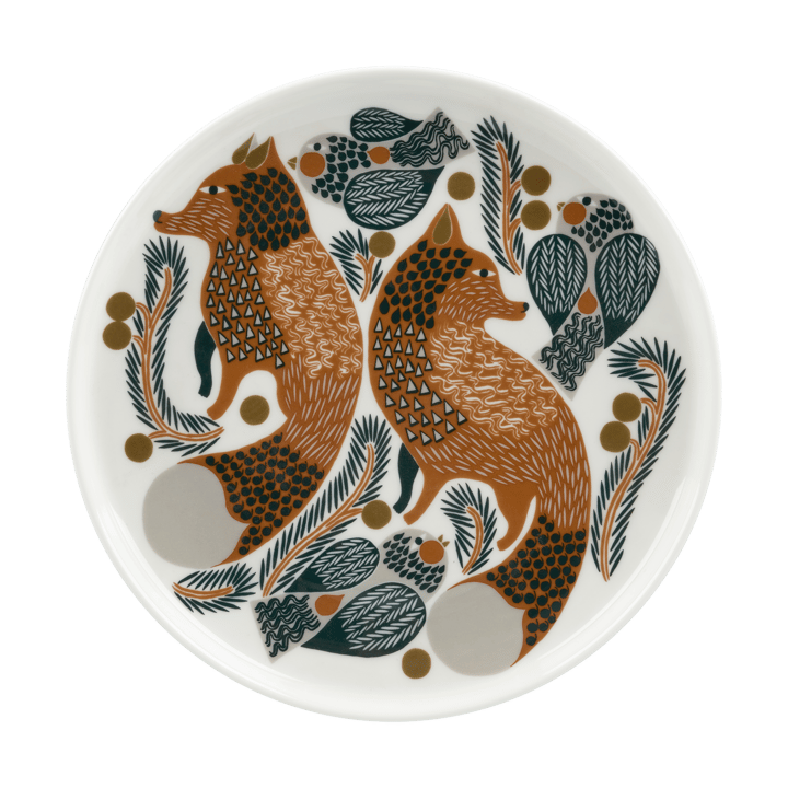 Plato Oiva Ketunmarja Ø20 cm, White-brown-dark green Marimekko