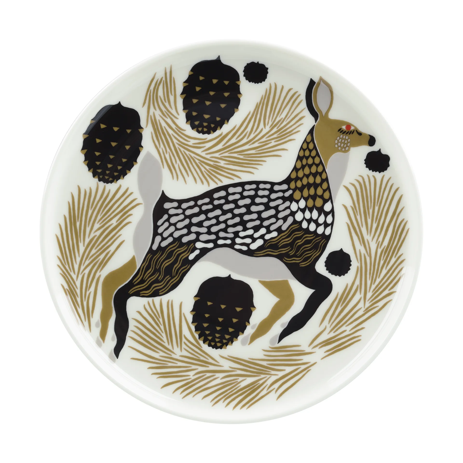 Plato Peura Ø20 cm, White-coal-mud-light grey Marimekko