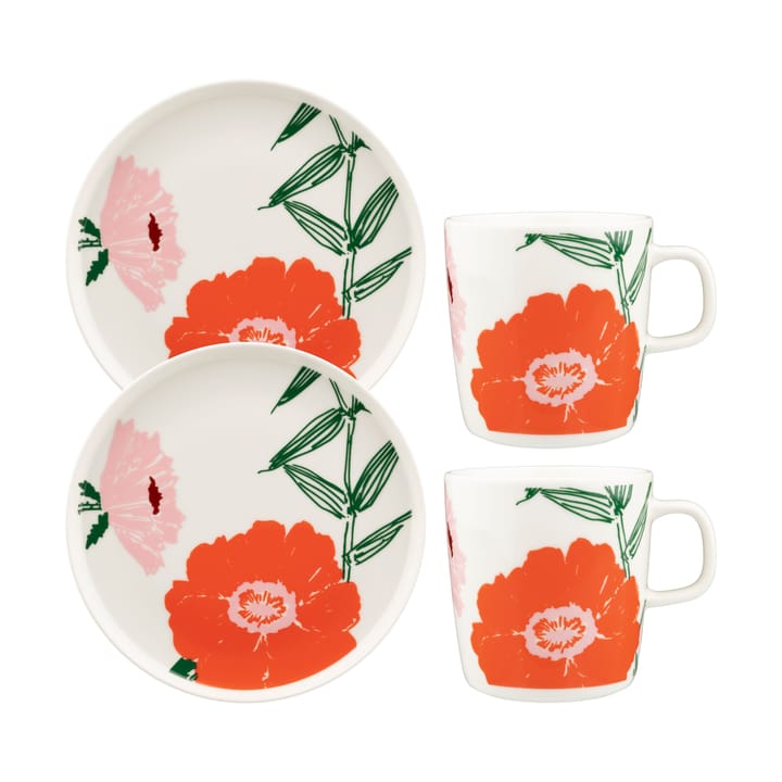 Plato Puutarhakutsut Ø20 cm, White-green-orange Marimekko