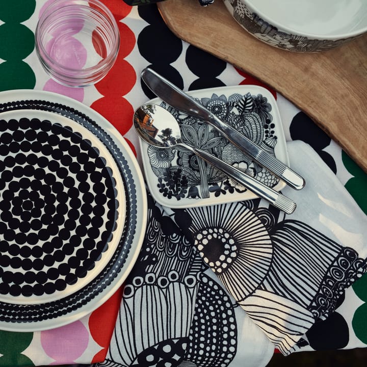 Plato Räsymatto Ø 25 cm, negro-blanco Marimekko