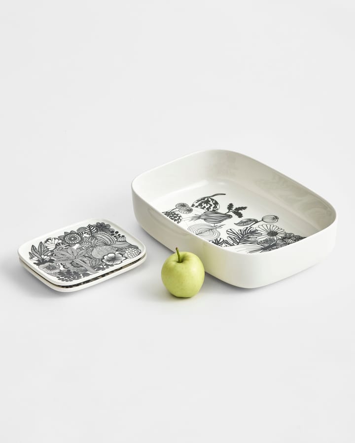 Plato Siirtolapuutarha 15x12 cm, negro-blanco (Finlandia 100 años) Marimekko