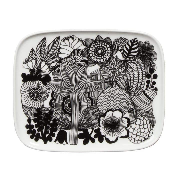 Plato Siirtolapuutarha 15x12 cm - negro-blanco (Finlandia 100 años) - Marimekko