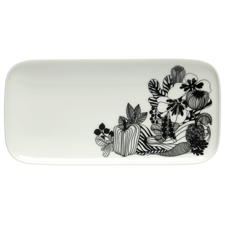 Plato Siirtolapuutarha 24,5x12 cm, negro-blanco Marimekko