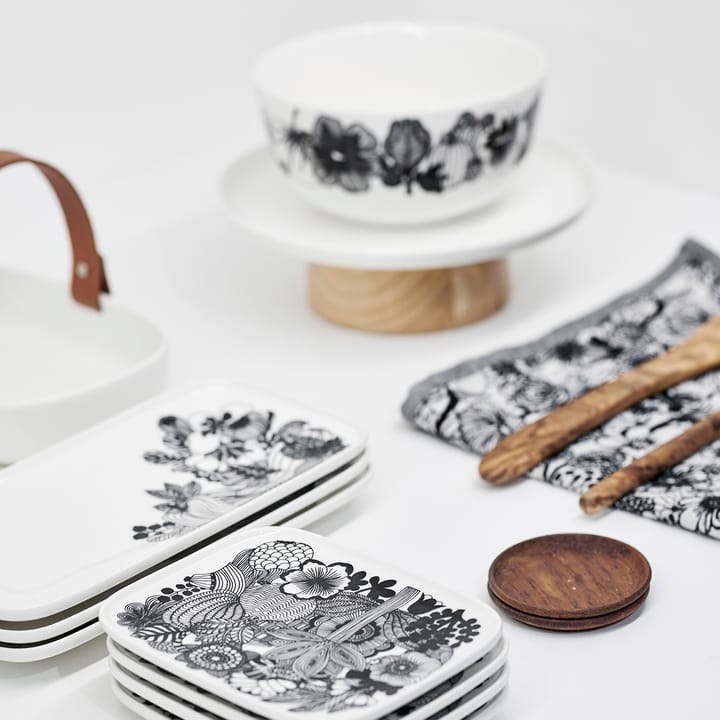 Plato Siirtolapuutarha 24,5x12 cm, negro-blanco Marimekko