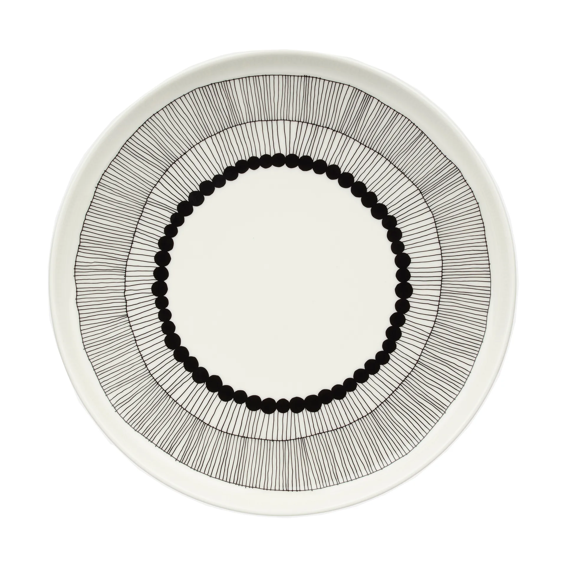 Plato Siirtolapuutarha Ø25 cm, Blanco-negro Marimekko