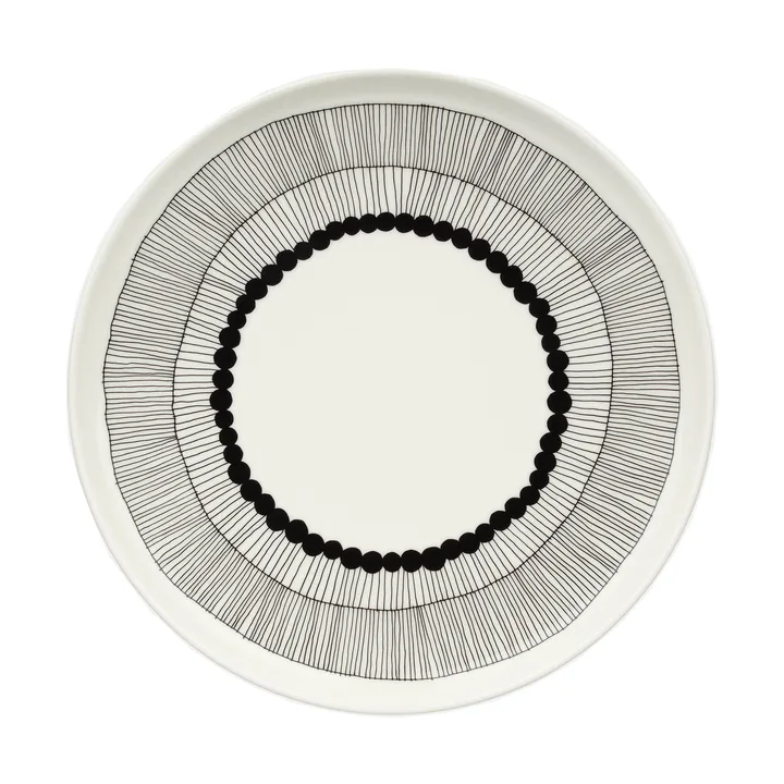 Plato Siirtolapuutarha Ø25 cm - Blanco-negro - Marimekko