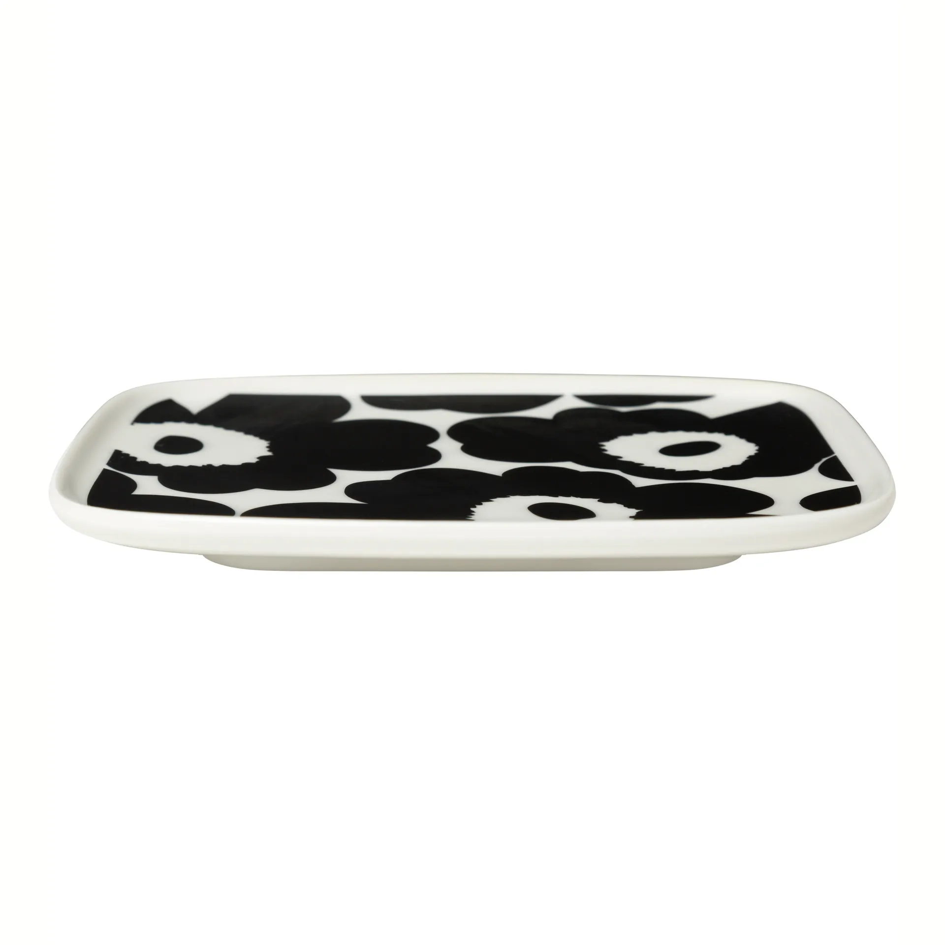 Plato Unikko 12x15 cm, negro-blanco Marimekko