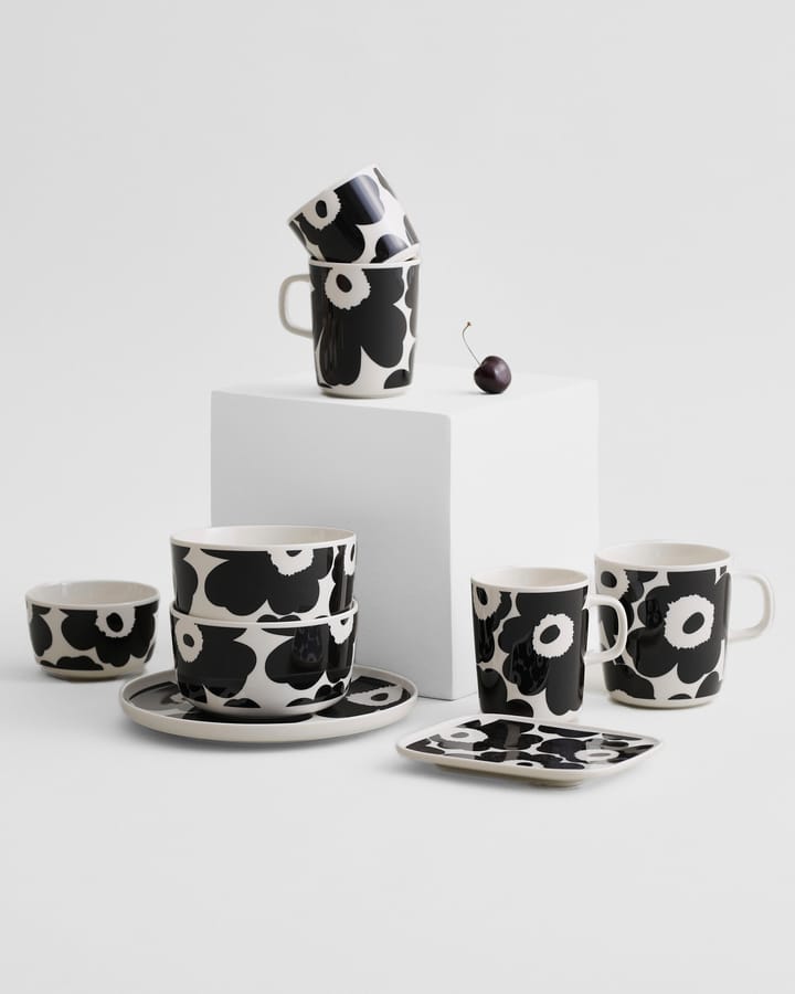 Plato Unikko 12x15 cm - negro-blanco - Marimekko