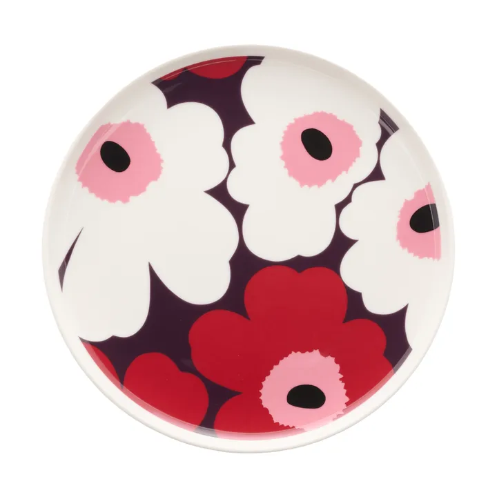 Plato Unikko Ø20 cm - Blanco-ciruela-arándano-rosa - Marimekko